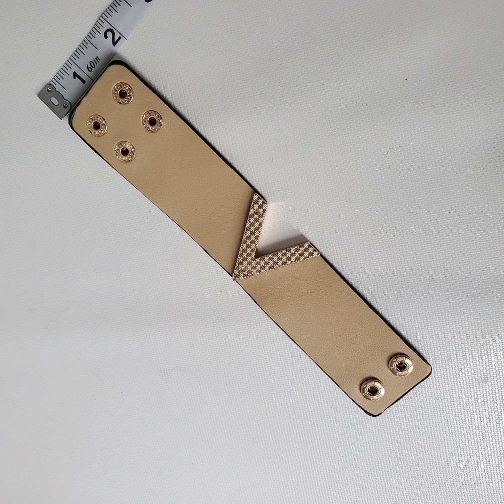Vegan Leather Wide Cuff Bracelet - Picture 6 of 6